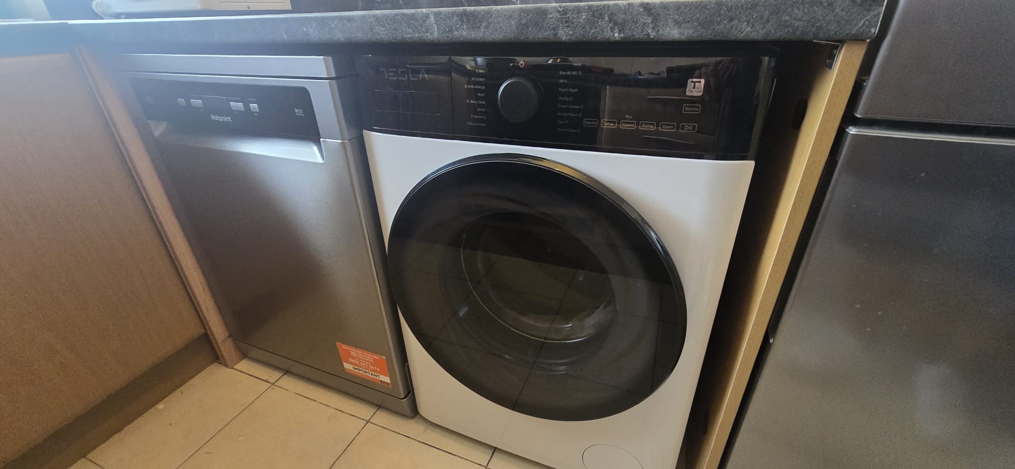 Washing machine and dishwasher installation beneath a kitchen worktop by Maxfix in KT2
