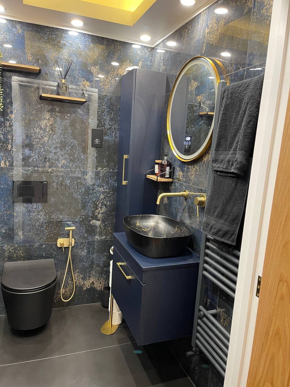 Accessible bathroom layout with walk-in shower in South West London