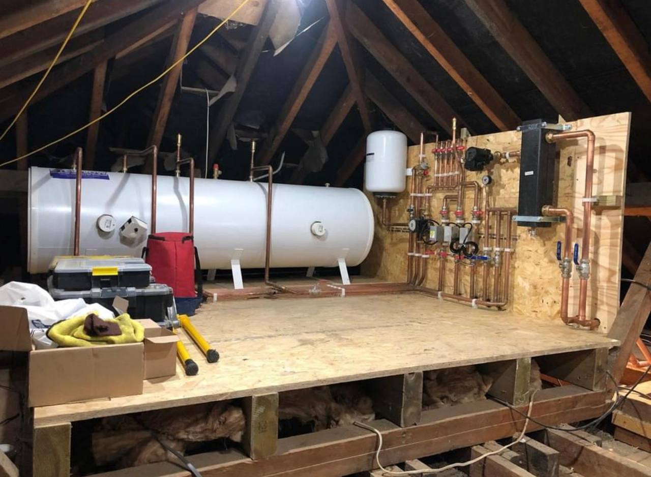 New radiator pipework and connections installed in a South West London home