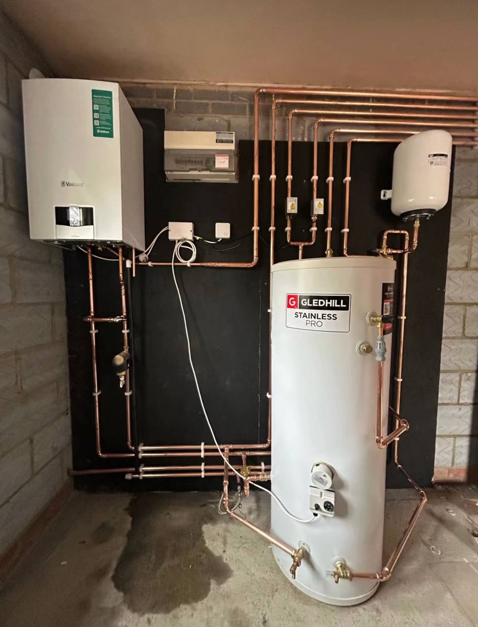 Vaillant boiler and Gledhill unvented cylinder central heating installation in South West London